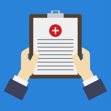 Siyah arka planda erkek eli ve tıbbi raporların yakın plan görüntüsü izole edildi  