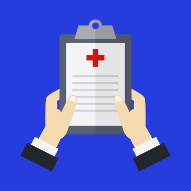 Siyah arka planda erkek eli ve tıbbi raporların yakın plan görüntüsü izole edildi  