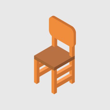 Tahta tabure ikonu vektör illüstrasyon grafik tasarımı