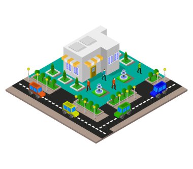 dükkan rengi simgesi, depolama simgesi, vektör illüstrasyonu 