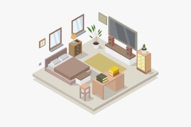 Yatak odası ikon vektör illüstrasyon tasarımı 