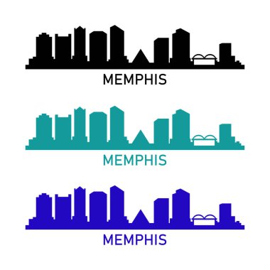 Memphis kentinin silueti beyaz arka planda      