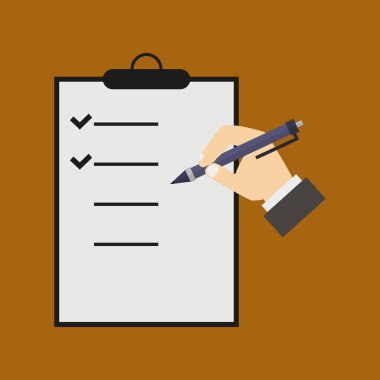 Kağıt ve belge logosu vektör illüstrasyonu, kontrol listesi 