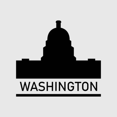 Siyah beyaz bir Washington Eyalet Binası.