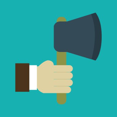 Arka planda el ele tutuşan balta simgesi izole edildi      