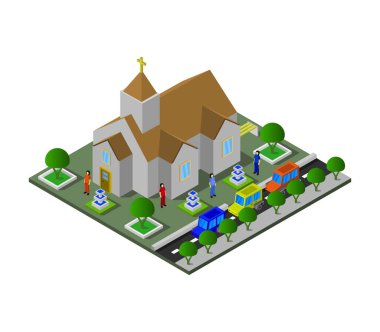 Işık arkaplanındaki kilise simgesi