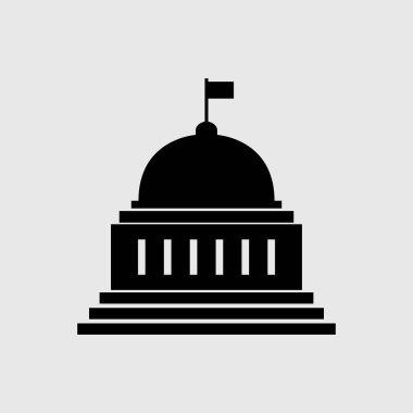 Beyaz arka plan üzerinde Beyaz Saray simgesi