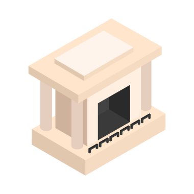 şömine simgesi vektör illüstrasyonu 