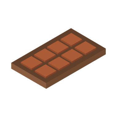 Beyaz arkaplanda çikolata simgesi