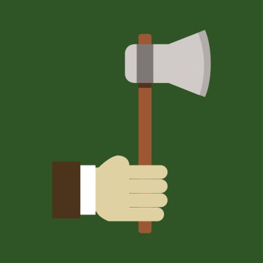 Arka planda el ele tutuşan balta simgesi izole edildi      