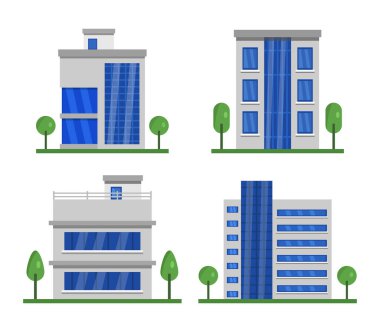 farklı binalardan oluşan dört ev.