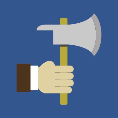 Arka planda el ele tutuşan balta simgesi izole edildi      