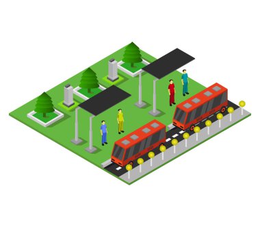 Modern şehir parkının vektör çizimi