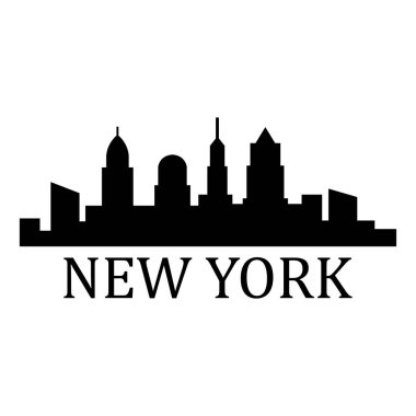 Beyaz arka planda New York şehrinin silüeti                