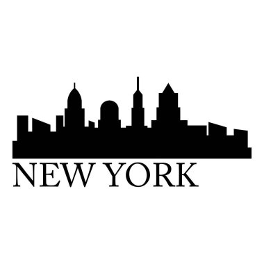 Beyaz arka planda New York şehrinin silüeti                