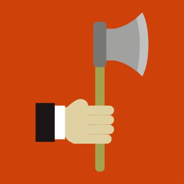 Arka planda el ele tutuşan balta simgesi izole edildi      