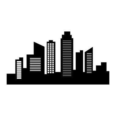 beyaz arkaplanda şehir silueti       