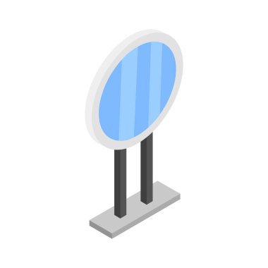 beyaz arkaplanda izole edilmiş çizgi film tarzında bir ayna simgesi. mobilya sembolü resimleme.