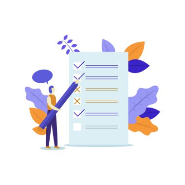 Kağıt ve belge logosu vektör illüstrasyonu, kontrol listesi 