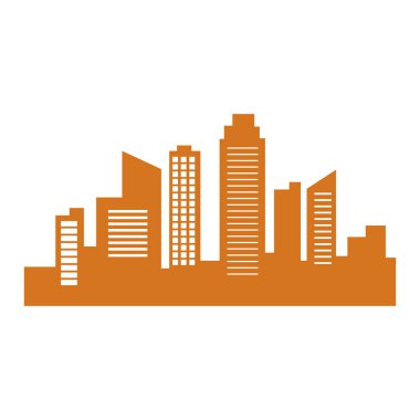 beyaz arkaplanda şehir silueti       