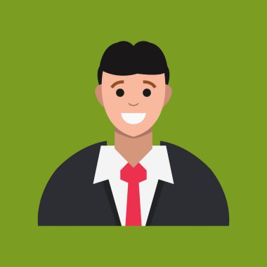 iş adamı vektör simgesi yeşil arkaplan          