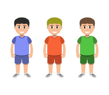 çocuklar vektör simgeleri çizgi film karakterleri 