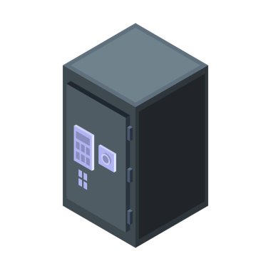 banka güvenli simgesi, izometrik biçim 