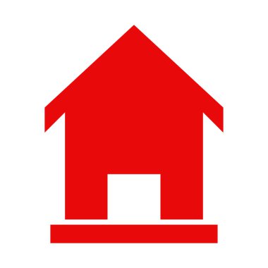 Beyaz arkaplanda kırmızı ev modern simgesi    
