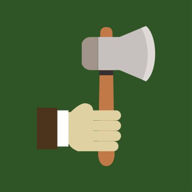 Arka planda el ele tutuşan balta simgesi izole edildi      