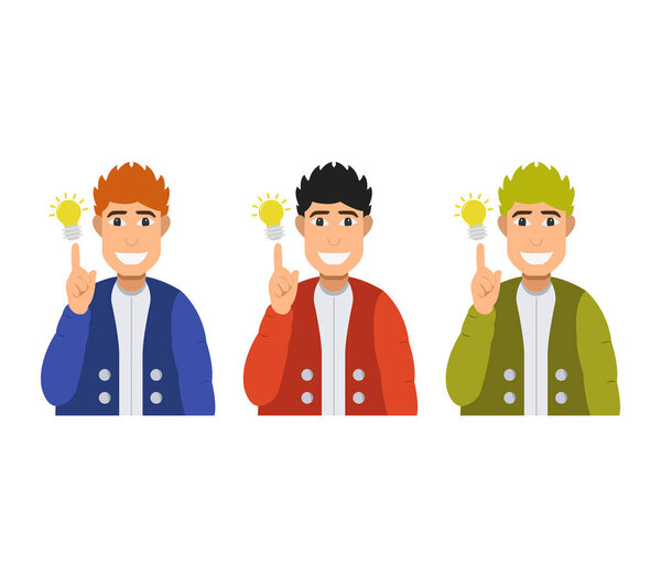 set of males vector illustration