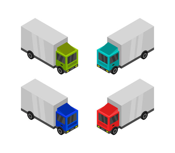 truck cars icons on white background