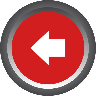 Beyaz arkaplanda ok yönü simgesi, vektör illüstrasyonu 