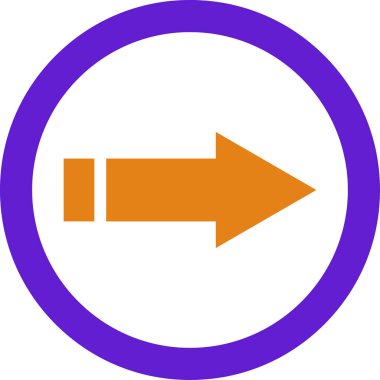 Beyaz arkaplanda ok yönü simgesi, vektör illüstrasyonu 