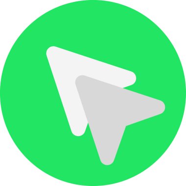 Düz stil vektör illüstrasyonunda yön ok simgesi