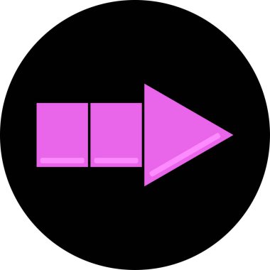 Düz stil vektör illüstrasyonunda yön ok simgesi