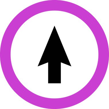 Beyaz arkaplanda siyah ok yönü simgesi, vektör illüstrasyonu