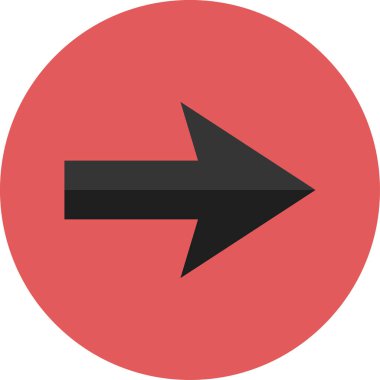 Düz stil vektör illüstrasyonunda yön ok simgesi