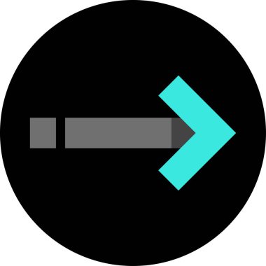 Düz stil vektör illüstrasyonunda yön ok simgesi