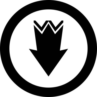 Beyaz arkaplanda siyah ok yönü simgesi, vektör illüstrasyonu 