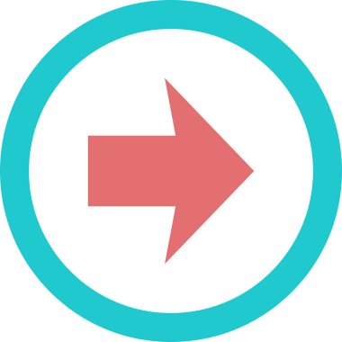 Beyaz arkaplanda ok yönü simgesi, vektör illüstrasyonu 