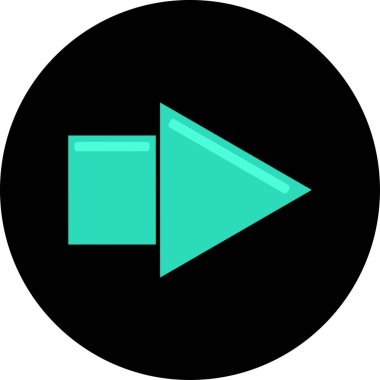 Düz stil vektör illüstrasyonunda yön ok simgesi