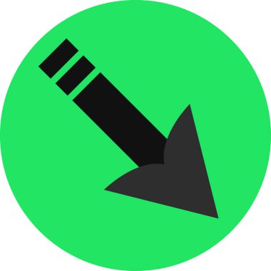 Düz stil vektör illüstrasyonunda yön ok simgesi