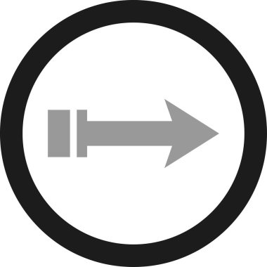 Beyaz arkaplanda gri ok yönü simgesi, vektör illüstrasyonu 