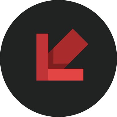 Düz stil vektör illüstrasyonunda yön ok simgesi