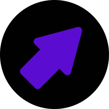 Düz stil vektör illüstrasyonunda yön ok simgesi