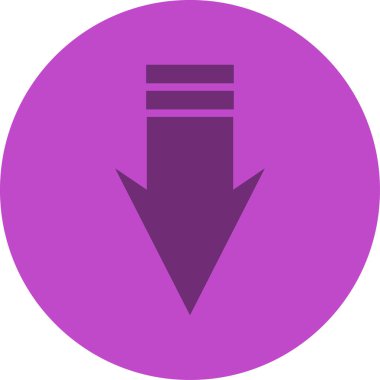 Düz stil vektör illüstrasyonunda yön ok simgesi