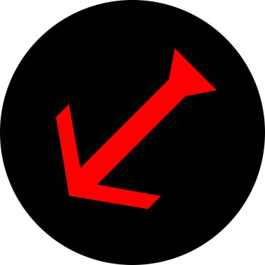 Düz stil vektör illüstrasyonunda yön ok simgesi