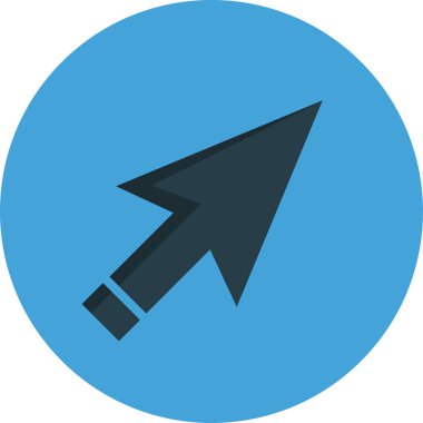 Düz stil vektör illüstrasyonunda yön ok simgesi