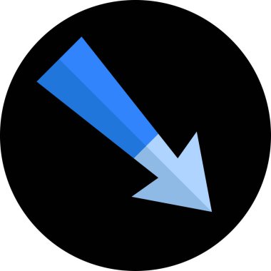 Düz stil vektör illüstrasyonunda yön ok simgesi