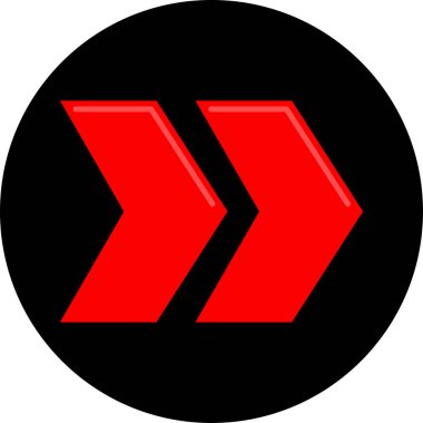 Düz stil vektör illüstrasyonunda yön ok simgesi